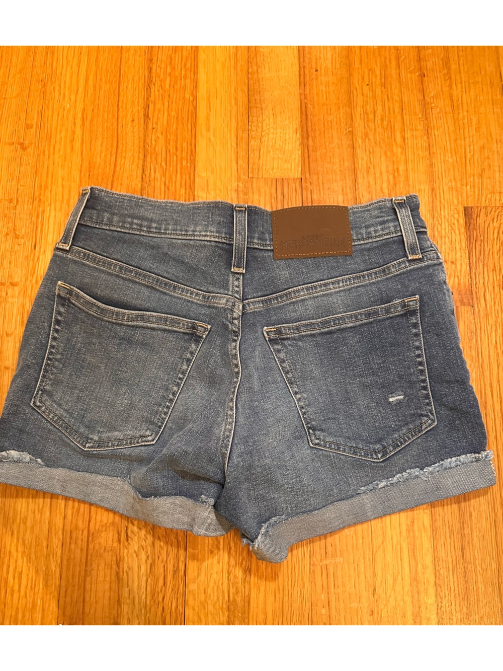 J. Crew Mercantile Denim Jean Shorts Women's 25 Blue Cutoff Mid Rise Shorts (a1)